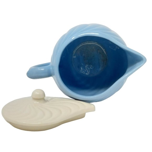 Pitcher With Lid USA Ceramic Swirl Design Vintage Home Decor 7" Tall - Picture 8 of 11